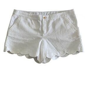 NWT Lilly Pulitzer Buttercup Scalloped Shorts White Size 16